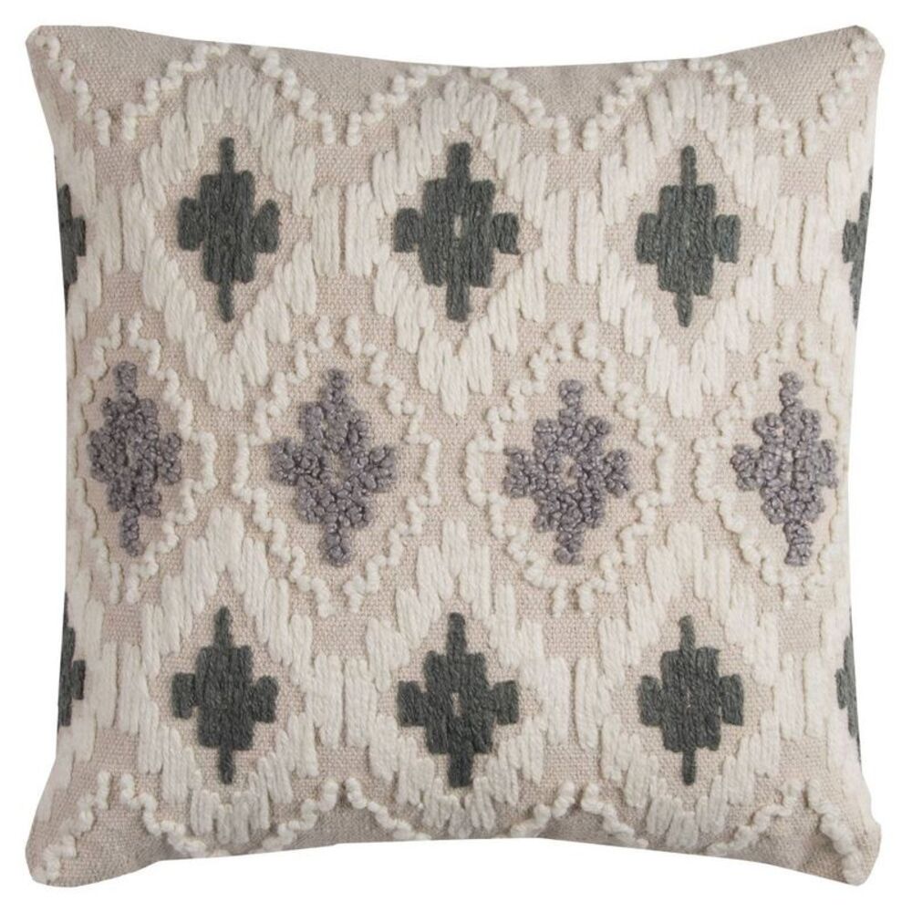 Rizzy Home 20"x20" Gray Ikat Diamond Poly Filled Throw Pillow